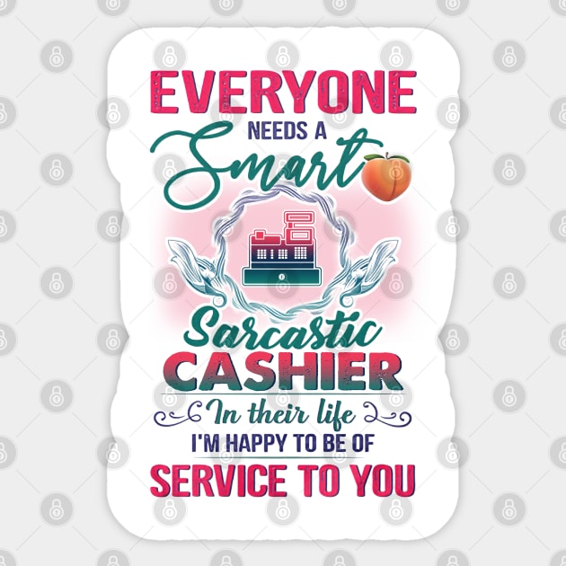 Sarcastic Cashier Sticker by janayeanderson48214